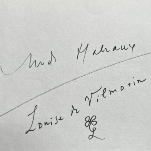 Foglio firmato congiuntamente da André Malraux e dalla sua compagna Louise de Vilmorin