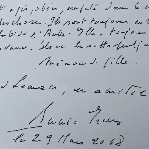 Extrait autographe de "Mémoire de fille", ouvrage autobiographique d'Annie Ernaux