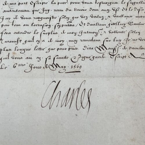 Le roi Charles IX félicite son capitaine après la fameuse bataille de Jarnac de mars 1569