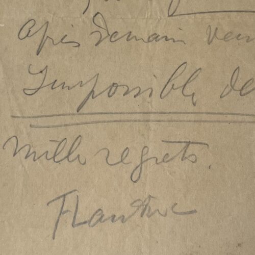 Lettera di Henri de Toulouse-Lautrec, scritta frettolosamente a matita
