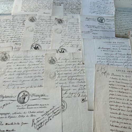 20 documentos de Jean-François Champagne, director de Louis-Le-Grand durante la Revolución y el Imperio