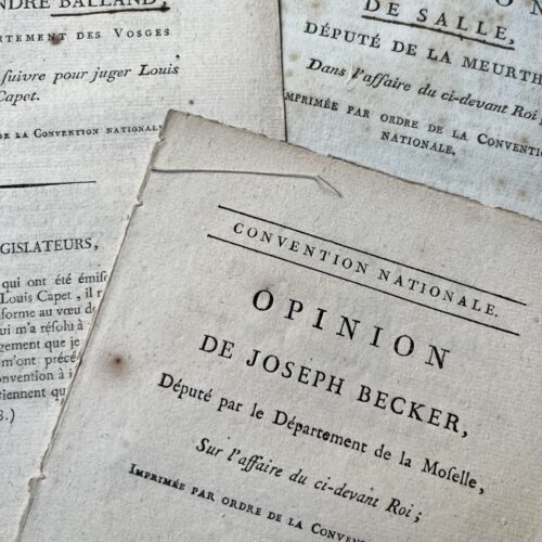 Ensemble de 3 imprimés relatifs au procès de Louis XVI, émanant de conventionnels lorrains