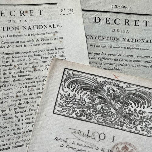 Ensemble de 3 imprimés relatifs à la trahison de Dumouriez