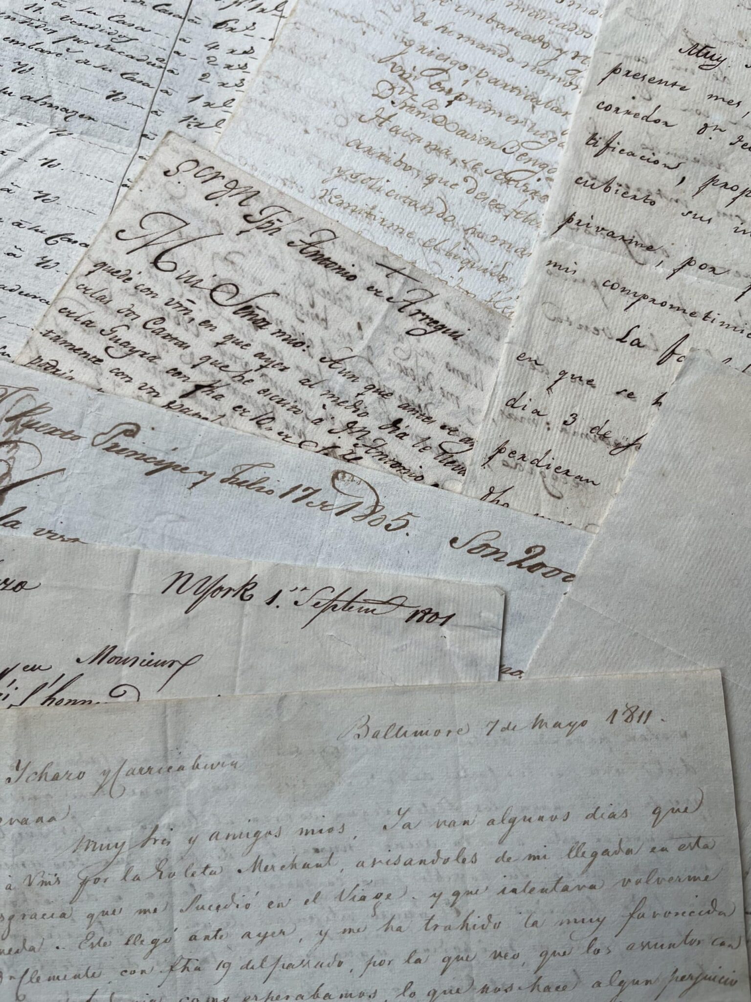 9 documents XVIIIe-XIXe sur le commerce de cacao et de café entre Cuba et les États-Unis