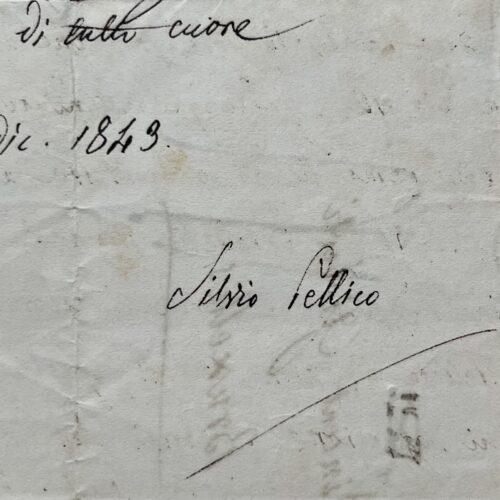 Remarquable lettre de Silvio Pellico au théoricien du Risorgimento, l'abbé Gioberti