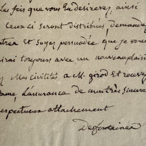 René Louiche Desfontaines invite Mme Girod de l'Ain au Muséum d'Histoire naturelle