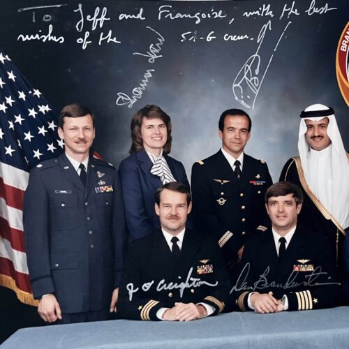Photograph autographed by members of the Discovery STS-51-G space mission