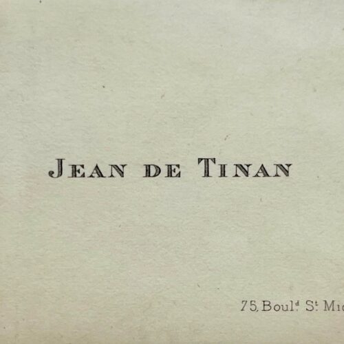 Carte de visite de Jean de Tinan