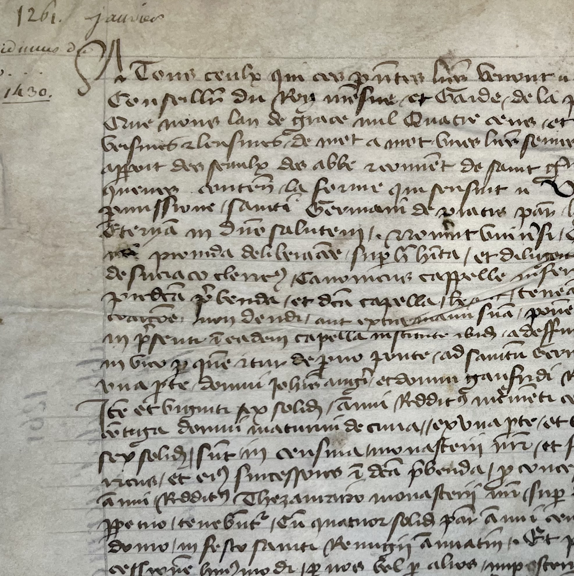 Vidimus fait en 1430 du don fait en 1261 de deux maisons par l’abbé de Saint-Germain-des-Prés