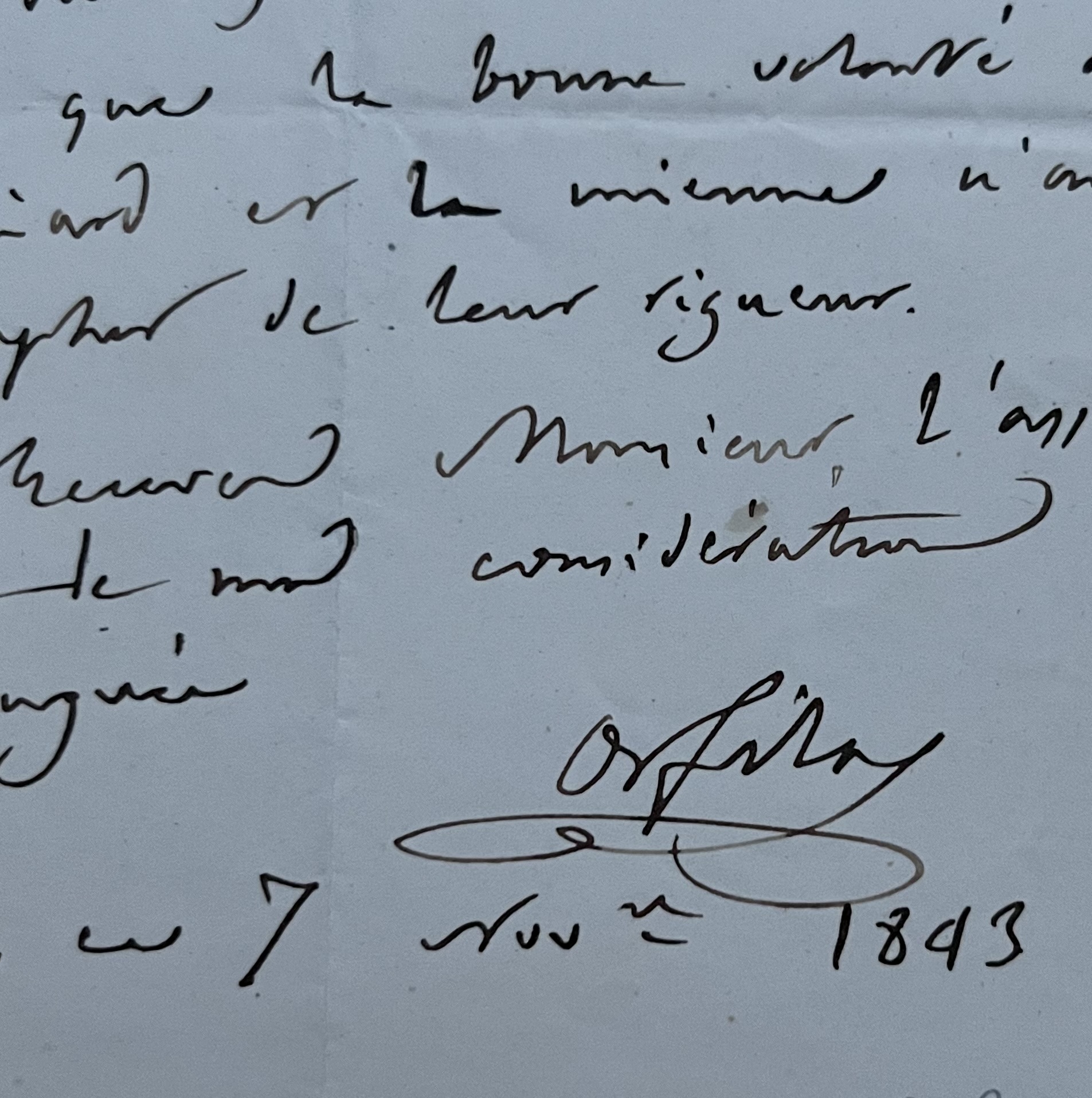 Lettre du chimiste et médecin Mathieu Orfila adressée à Amédée Girod de l’Ain