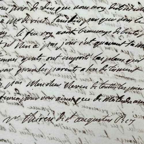 Carta de Luisa de Francia, "Madame Dernière", a su sobrino, el duque de Parma