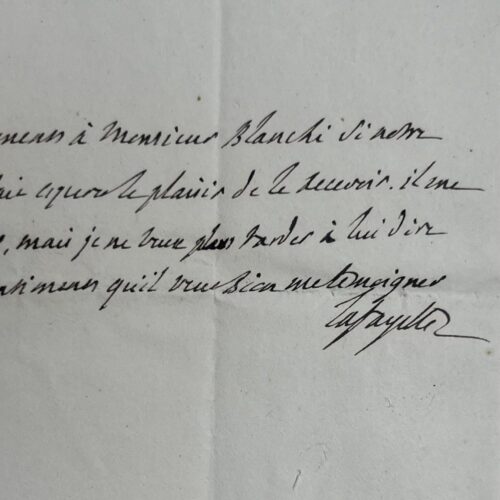Lettera di Lafayette al giovane socialista rivoluzionario Auguste Blanqui