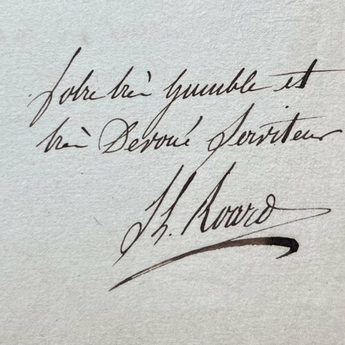 Rare letter from the director of dyeing for the imperial manufactories, Jean-Louis Roard, on Prussian blue