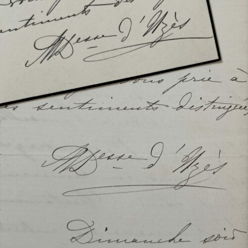 Deux lettres de la duchesse d'Uzès, Anne de Rochechouart de Mortemart