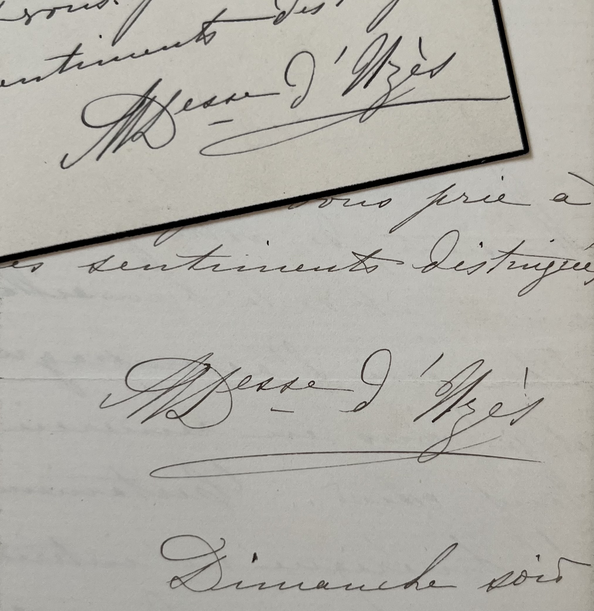 Deux lettres de la duchesse d’Uzès, Anne de Rochechouart de Mortemart