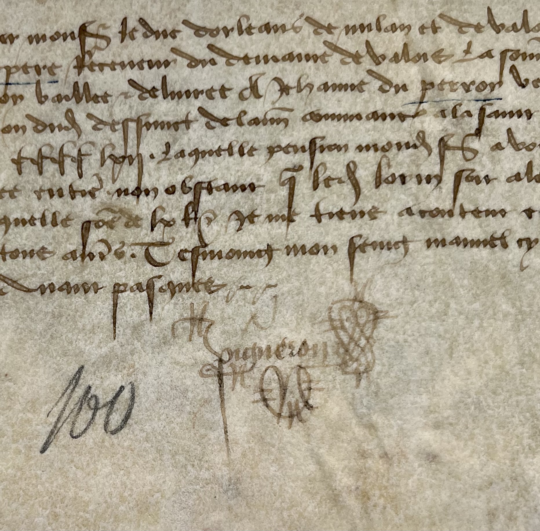 Jehan Vigneron, receveur du domaine de Valois, perçoit 60 livres tournois pour Jehanne de Perroy, en 1461