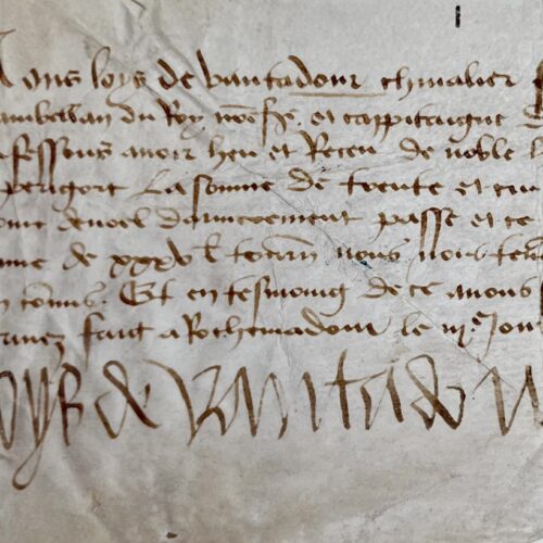 Louis de Ventadour, chambellan du Roi à Rocamadour, reçoit ses gages de capitaine de Domme et Bergerac