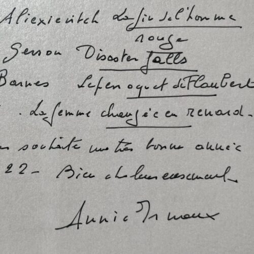 Annie Ernaux donne ses conseils de lecture : Jack London, Buzzati, Alexievitch, Gerson, Barnes...