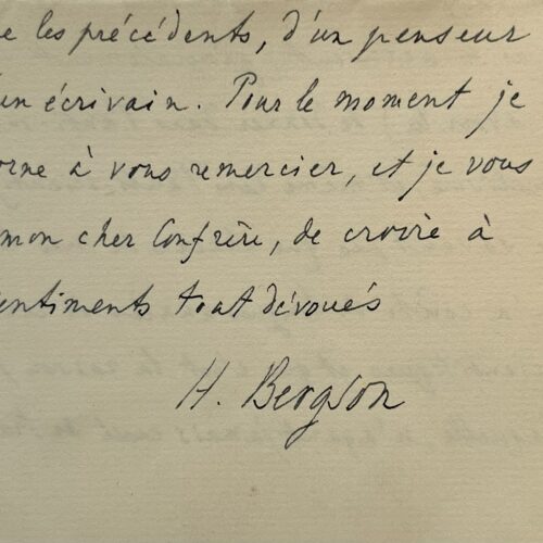 Henry Bergson was very honored to be the dedicatee of a work on madness