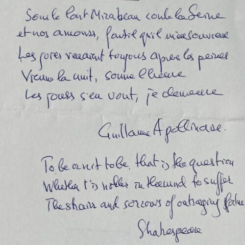 Stéphane Hessel cite Apollinaire, Shakespeare, Goethe, Rimbaud et Yeats