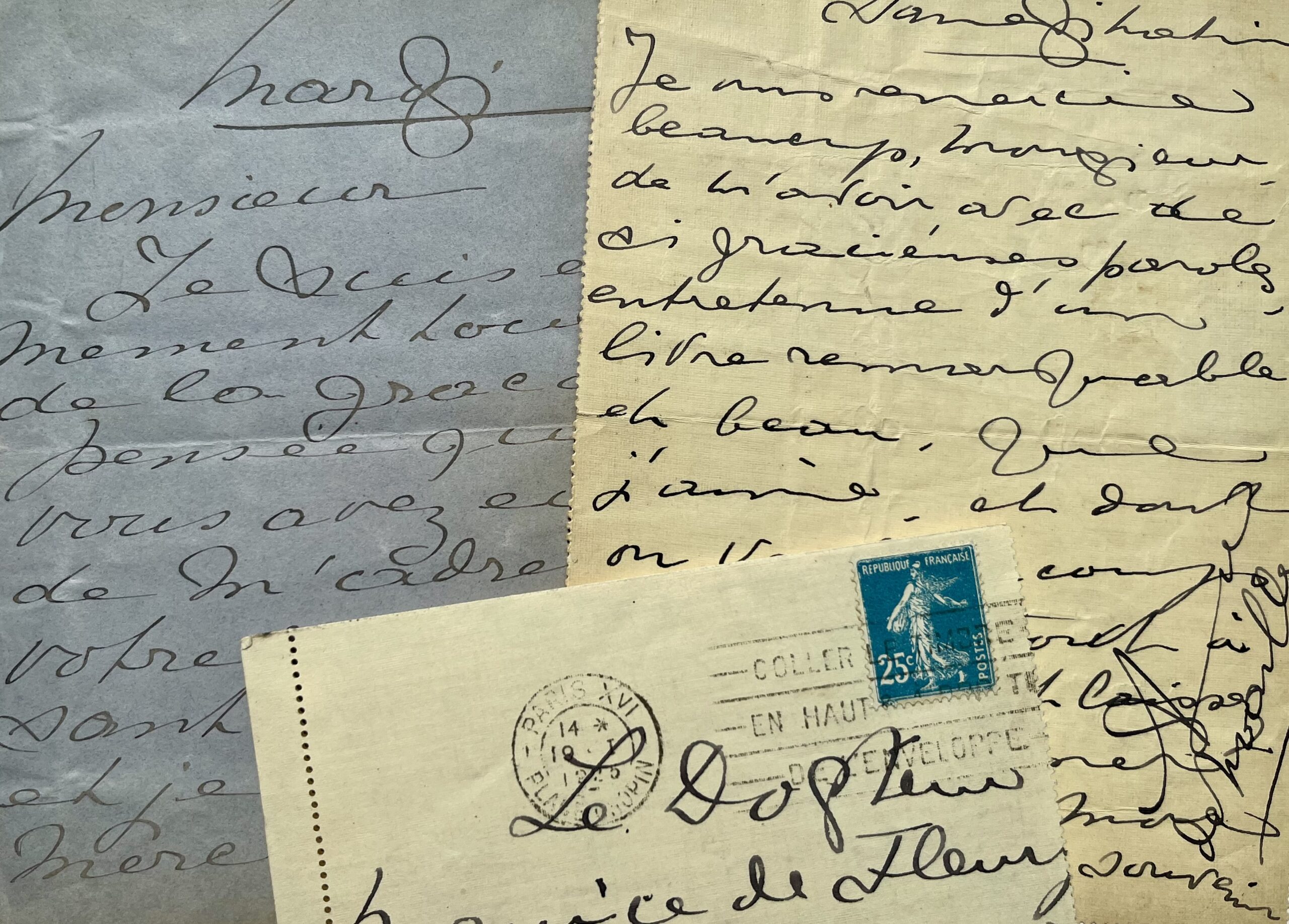 3 lettres de remerciements d’Anna de Noailles après l’envoi d’ouvrages