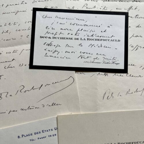 Cinq lettres d'Edmée de La Rochefoucauld à Maurice de Fleury