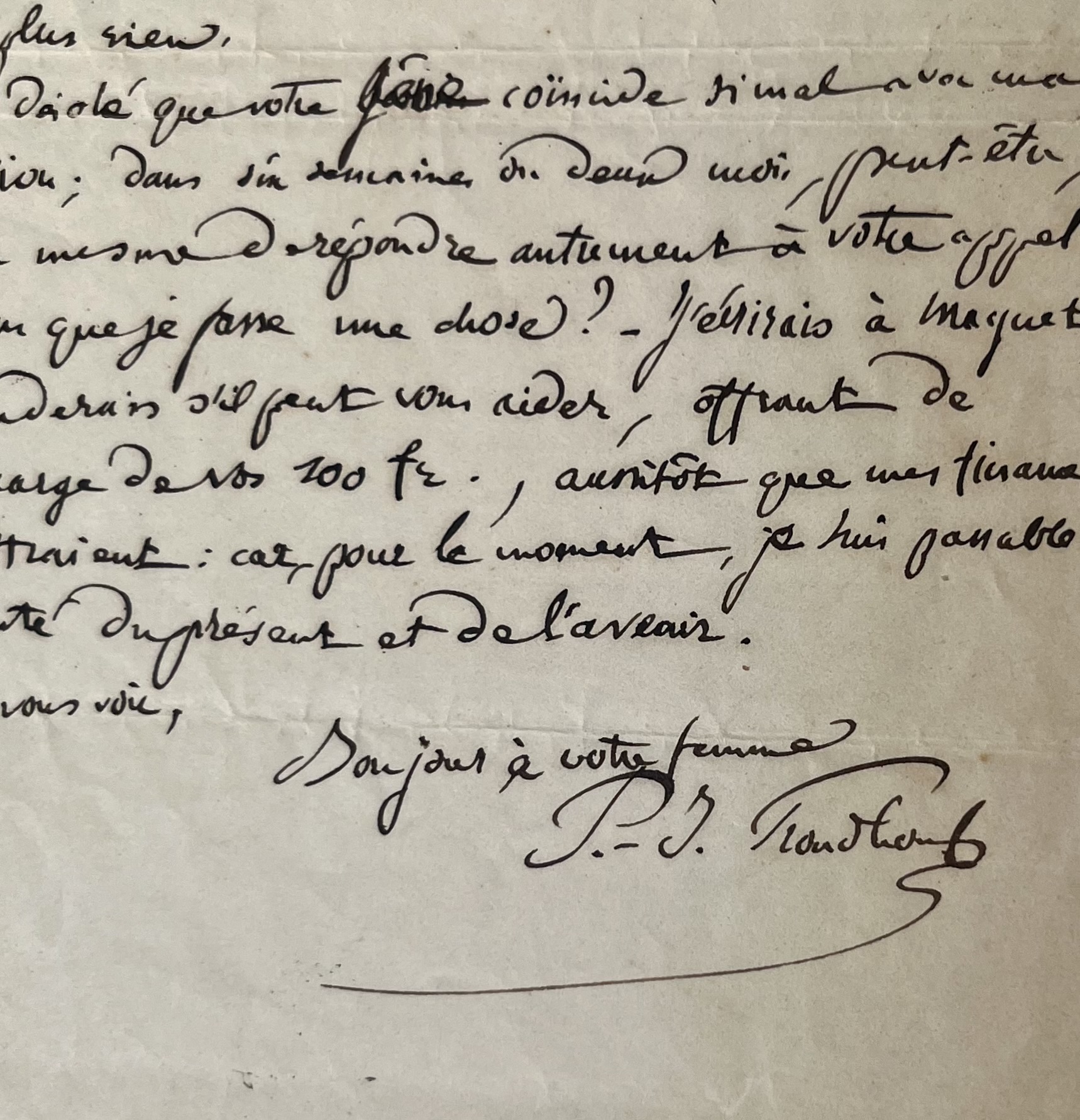 Proudhon, plongé dans la misère, avec femme et enfants malades, abandonne la littérature