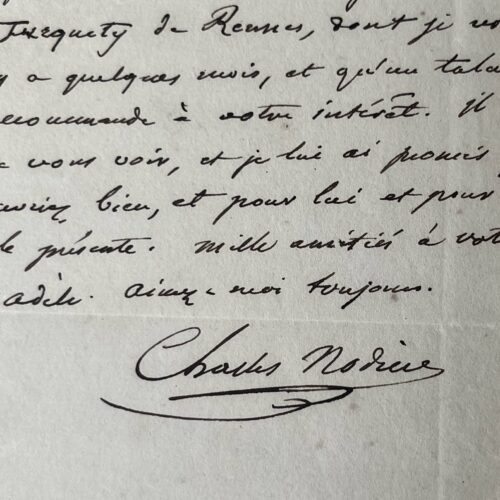 Charles Nodier présente à son "cher frère" Victor Hugo, un poète romantique rennais, Edouard Turquety