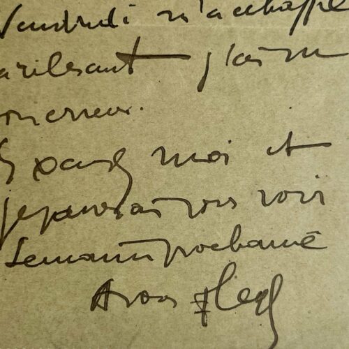 Fernand Léger présente ses excuses au marchand d'art Léonce Rosenberg