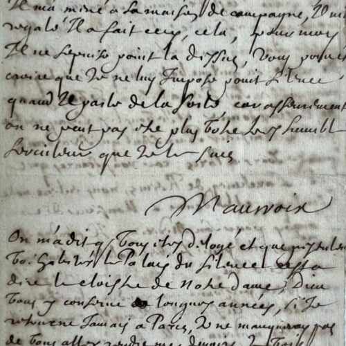 Rare lettre de François de Maucroix à Boileau citant La Fontaine et Racine