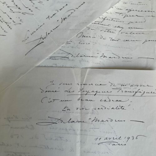 Correspondance littéraire de 3 lettres de Lucie Delarue-Mardrus à André Fraigneau
