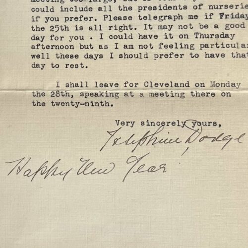 De Amerikaanse activiste Josephine Jewell Dodge organiseert een bijeenkomst van de "Day Nursery Movement" in Chicago