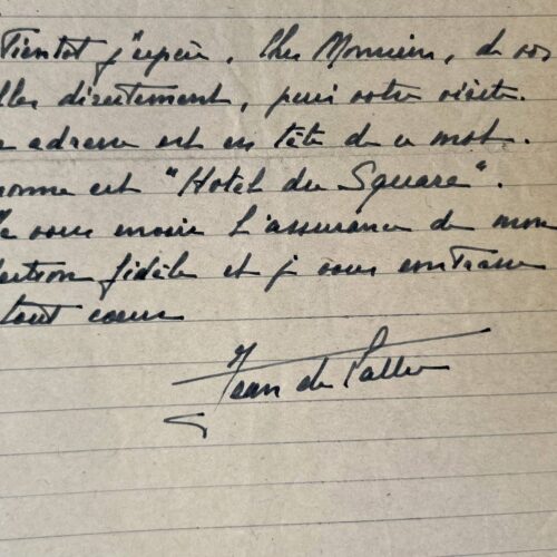 Brief aus dem Gefängnis von De Lattre de Tassigny, Februar 1943