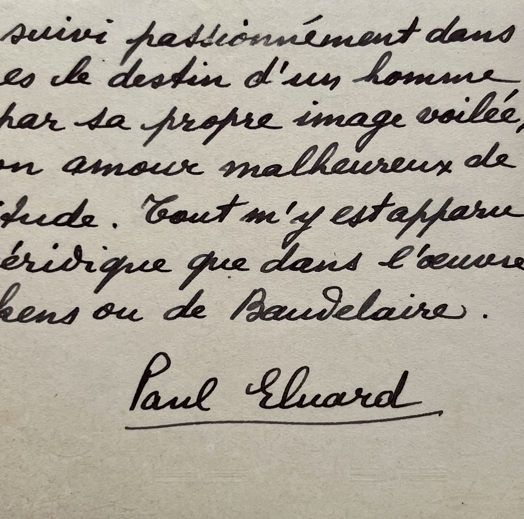 Paul Eluard compare la sincérité d’écriture de Luc Dietrich à Dickens et Baudelaire