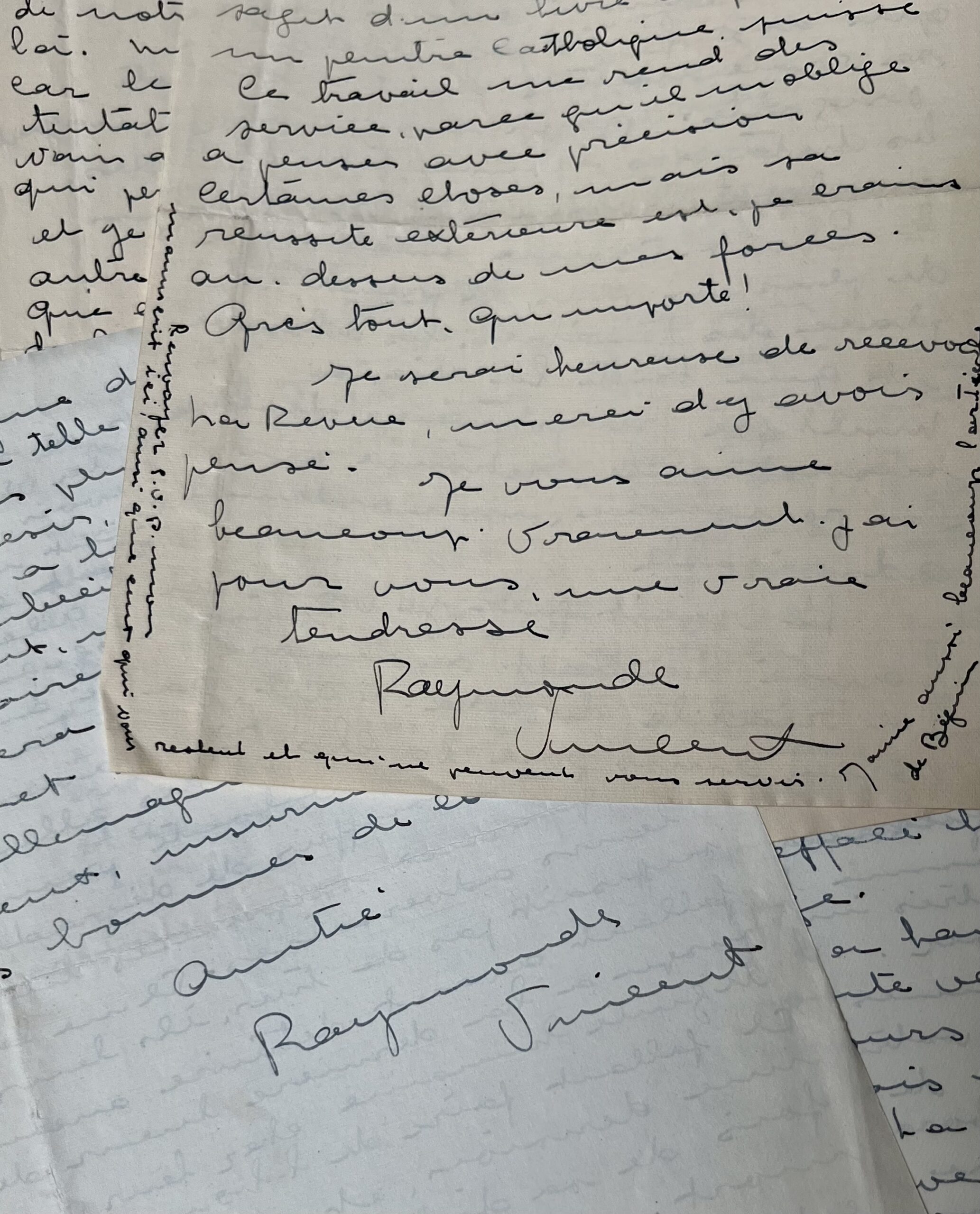 Deux belles lettres de l’écrivaine prix Femina Raymonde Vincent « Que c’est une chose douloureuse parfois, d’écrire ! »