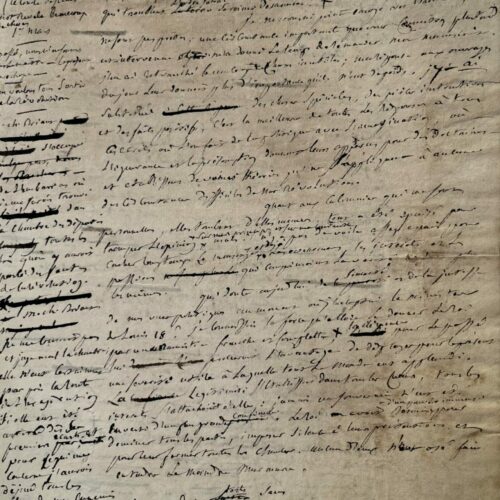 Una lunga e importante lettera di Fouché in cui giustifica il suo ruolo durante la Restaurazione e le sue scelte politiche