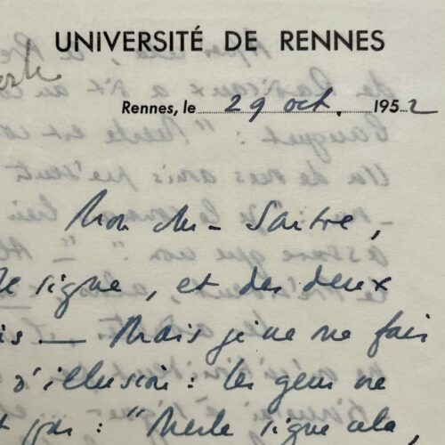 Robert Merle schrieb an Jean-Paul Sartre, dass er sich bereit erkläre, dessen Petition zu unterzeichnen, bestritt aber, Kommunist zu sein
