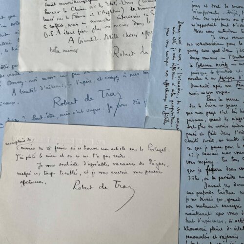 Literarischer Briefwechsel von Robert de Traz, insbesondere über die Kriegsjahre in der Schweiz