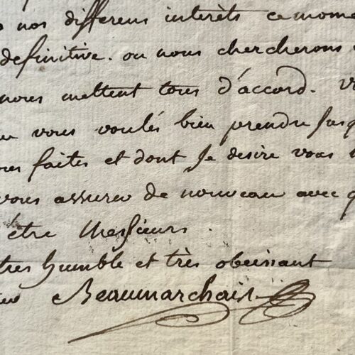 Beaumarchais beabsichtigt, eine gemeinsame Basis für den Vertrag über die Nutzung der Wälder der Touraine zu finden