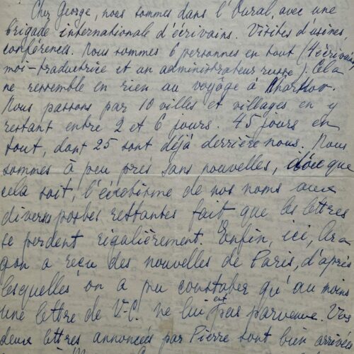 Ein außergewöhnlicher und sehr langer Brief von Aragon und Elsa Triolet an Georges Auric, geschrieben 1932 in Russland