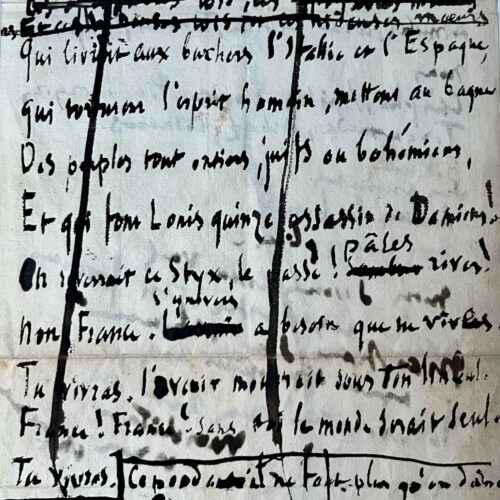 Großes und prachtvolles Arbeitsmanuskript von Victor Hugo für „La Légende des siècles“