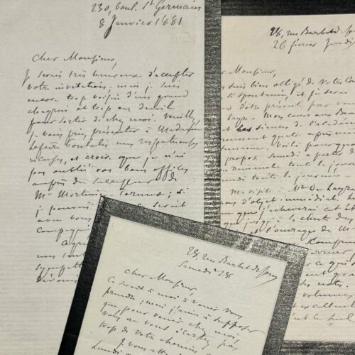 Trois lettres d'Hippolyte Taine à Lefèvre-Pontalis (+ neuf autres de son épouse)