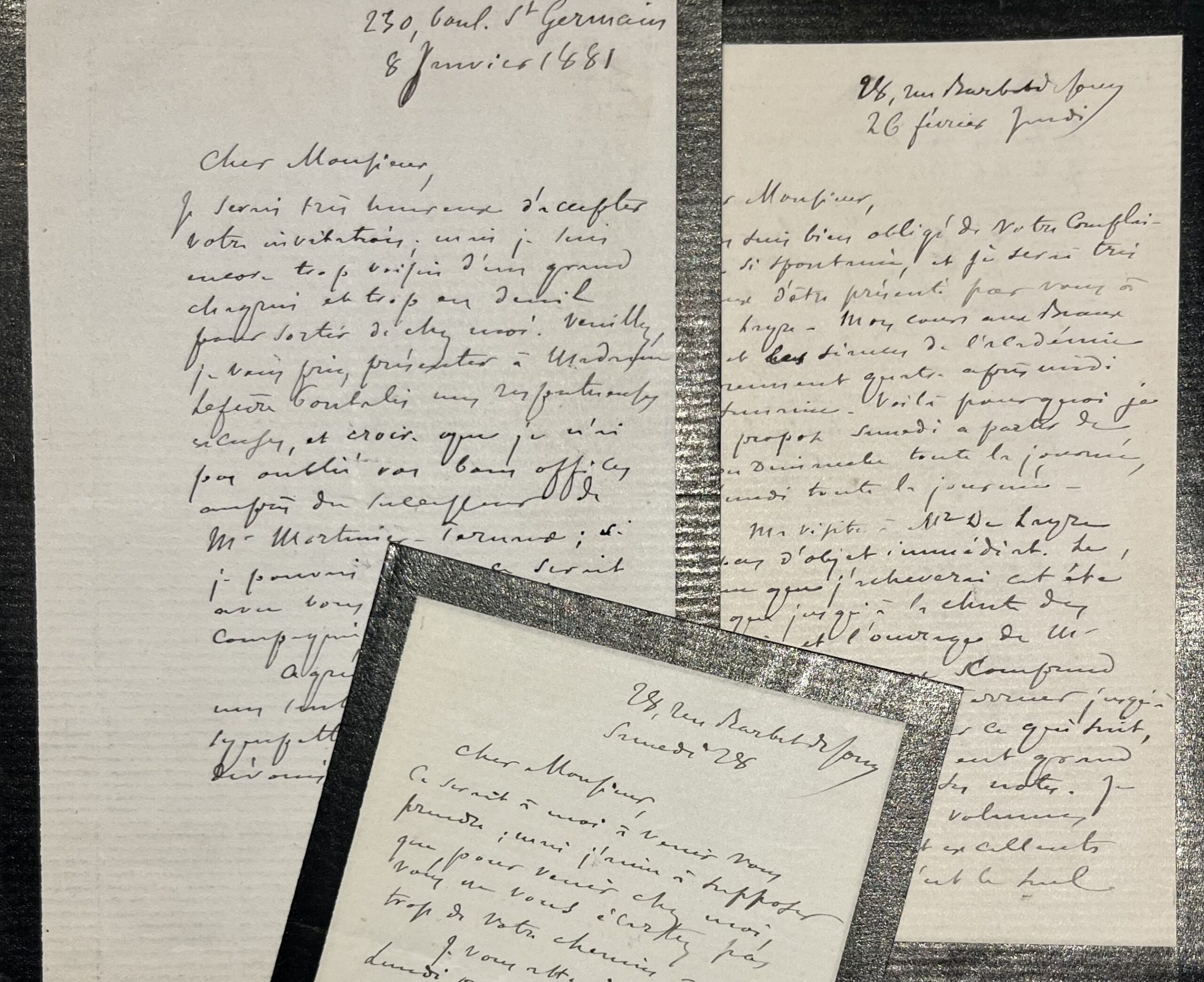 Trois lettres d’Hippolyte Taine à Lefèvre-Pontalis (+ neuf autres de son épouse)