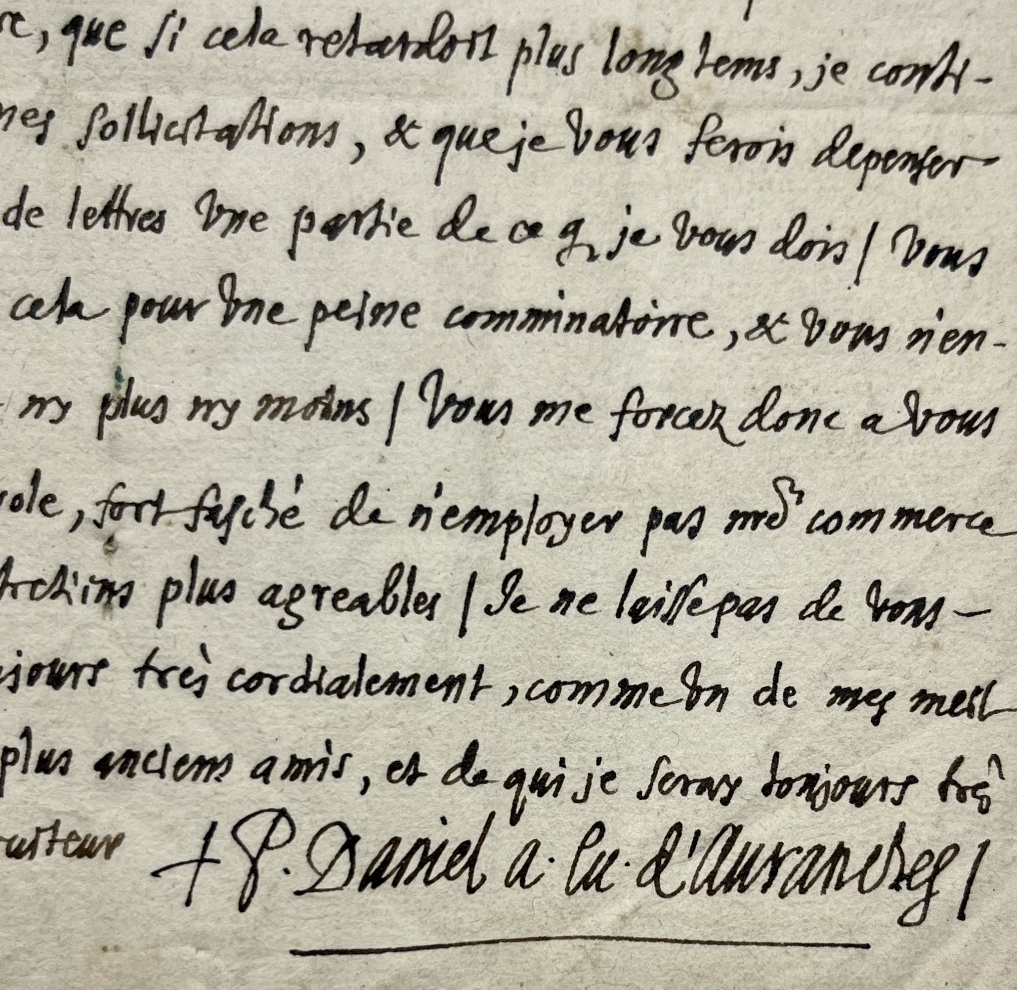 Pierre Daniel Huet, académicien et ancien évêque d’Avranches, met les choses au point avec son libraire