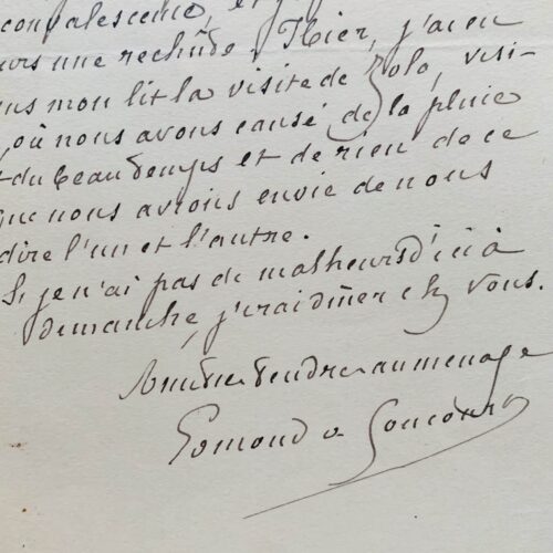 Edmond de Goncourt, krank, erhält Besuch von Zola