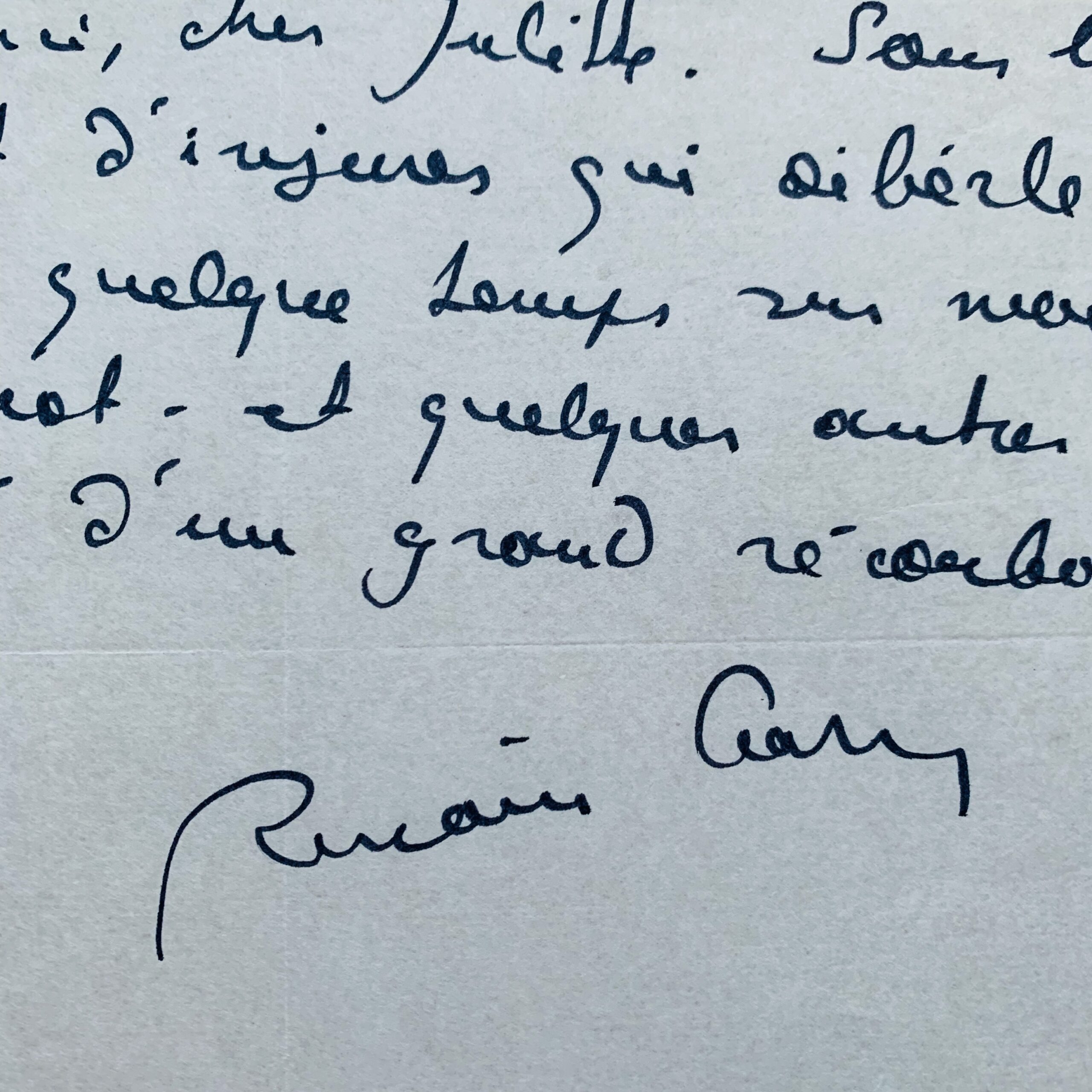 Romain Gary confie sa détresse au compagnon de la Libération Pierre Julitte
