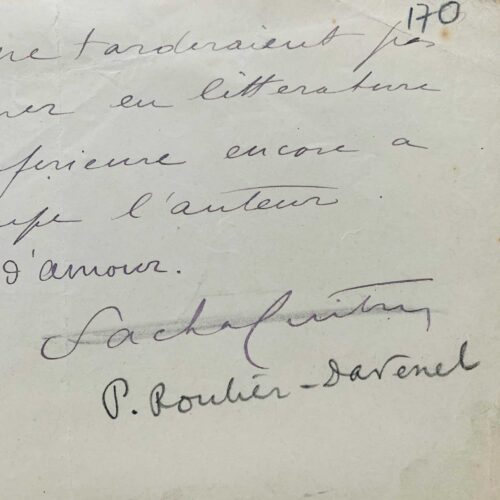 Sacha Guitrys Manuskript des letzten Kapitels von „Paul Roulier-Davenels Korrespondenz“