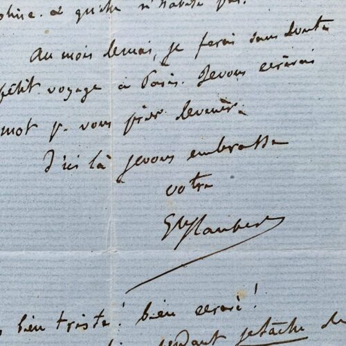 Unveröffentlichter Brief von Flaubert, geschrieben nach dem Tod seiner Mutter