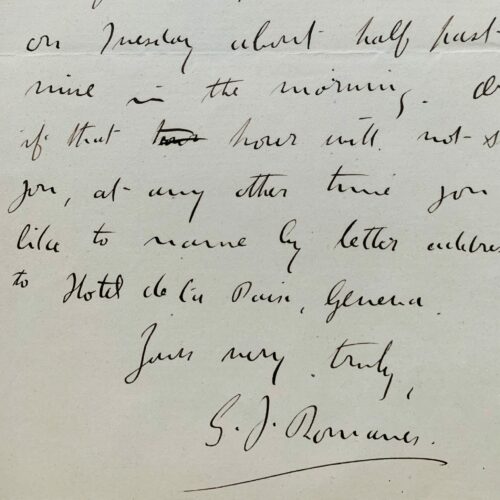 Le naturaliste et psychologue George John Romanes en visite au Jardin alpin d'acclimatation de Genève