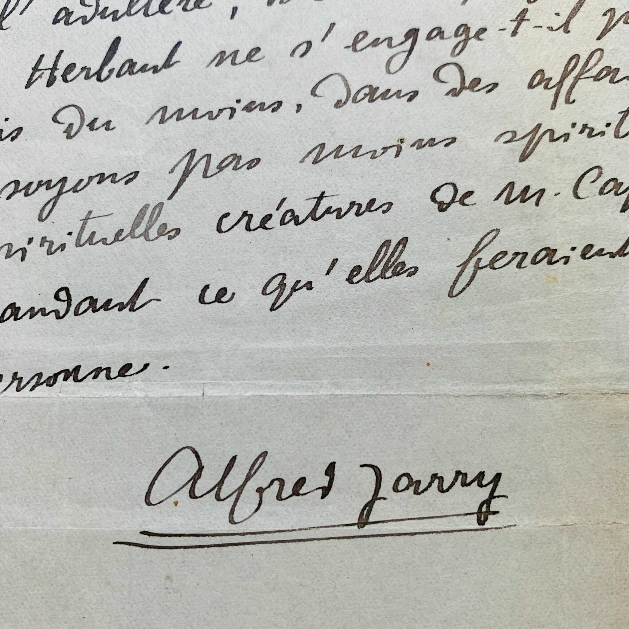 Manuskript eines Artikels von Alfred Jarry für La Revue Blanche
